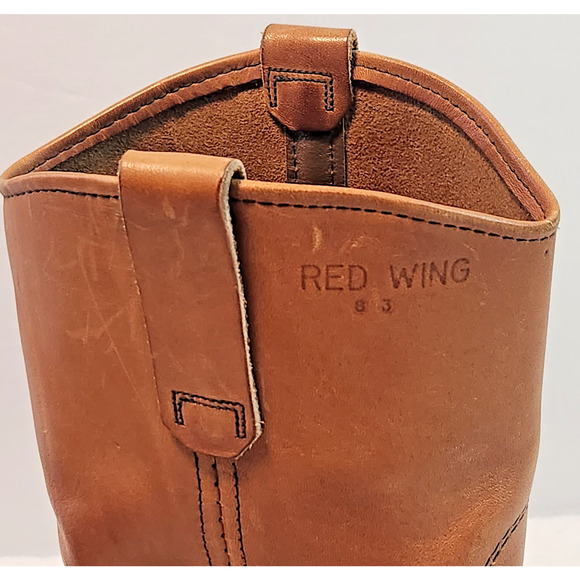 Vintage Red Wing PECOS Leather Pull-on Cowboy Style Work Boots Men's Size 8.5 D - Picture 6 of 9